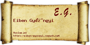 Eiben Gyöngyi névjegykártya